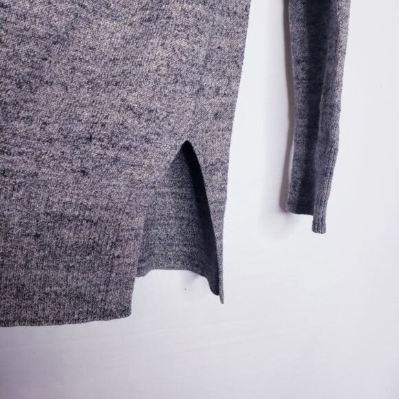 Gap Gray & Tan Mock Neck Button Collar Knit Tunic Sweater Women's Size XS - Picture 3 of 9